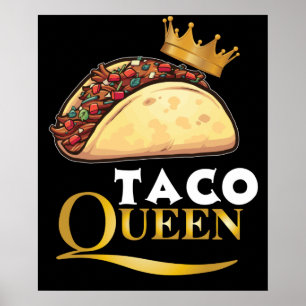 Poster Taco Queen Taco Cadeaux femmes Tacos Lover Taco