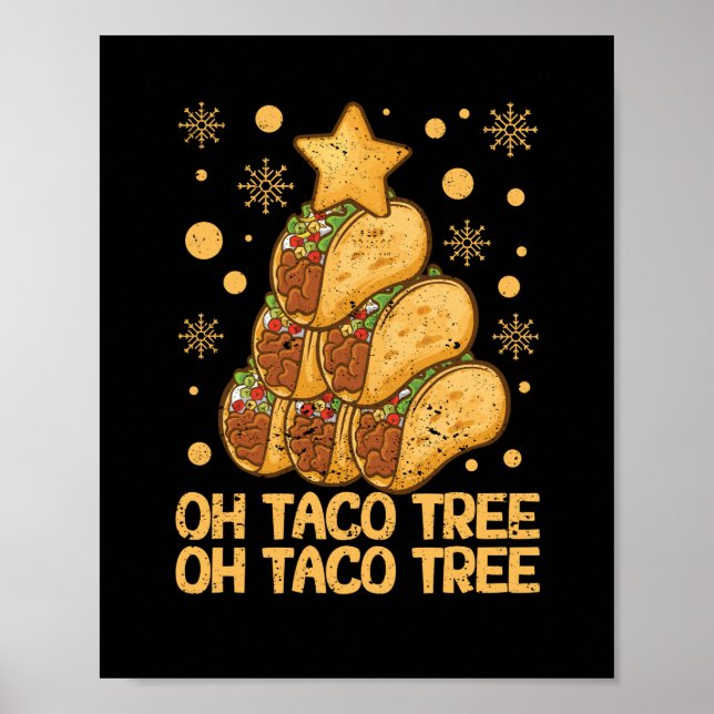 Poster Taco Tree Christmas Pajamas Xmas Mexican (Devant)