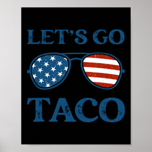Poster Taco Trump 2025 Rétro T-Shirts Drôles Allons-y Tac