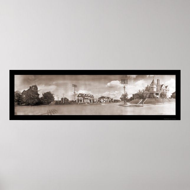 Poster Tacoma WA Streets Photo 1908 (Devant)