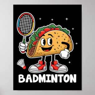 Poster Tacos Badminton Taco Food Mexicain Cinco De Mayo