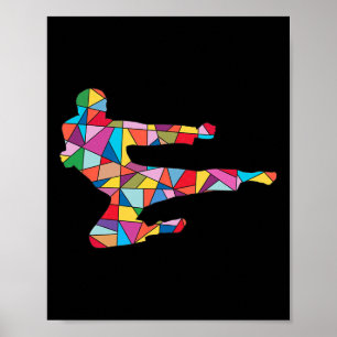 Poster Taekwondo Kick Martial Arts Boy Hommes Kids Karate