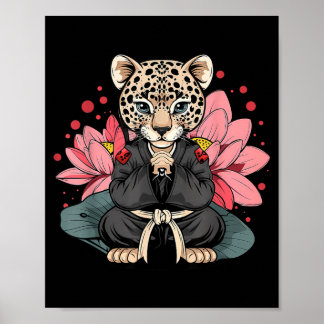 Poster Taekwondo Leopard Kickboxing Animall Jiu-Jitsu
