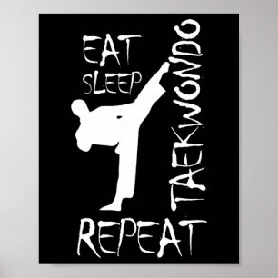 Poster Taekwondo Mange Sleep Taekwondo Répéter Martial Ar