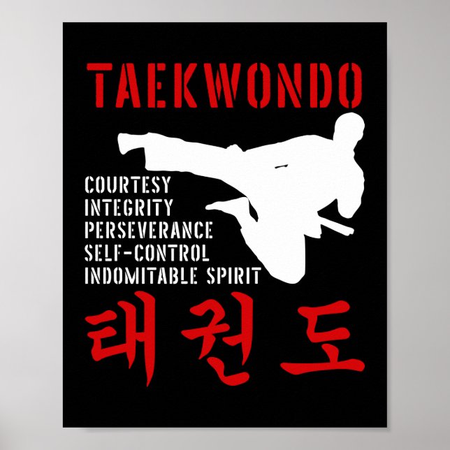 Poster Taekwondo Tenets Martial Arts (Devant)