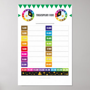 Poster Tagesplaneur tägliche Routinen für Kinder ab 4