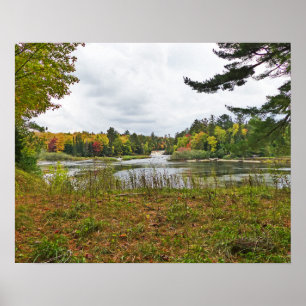 POSTER TAHQUAMENON FALLS STATE PARK, MICHIGAN, EN AUTOMNE