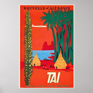Poster TAI vers la Nouvelle-Calédonie, Océan Pacifique Vo