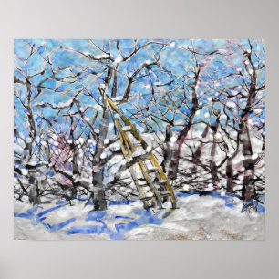 Poster Taille des pommiers en hiver  / Artiste Larry Lere