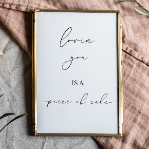 Poster T'Aimer Est Un Gâteau SIGNE Mariage DE Gâteau