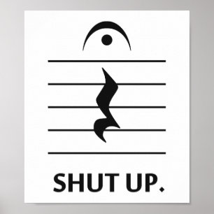 Poster Tais-toi par la notation musicale