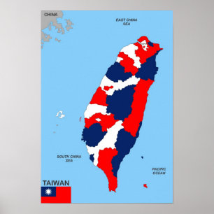 Poster taiwan pays carte politique