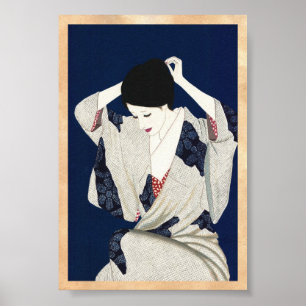 Poster Takasawa Keiichi cheveux classique femme japonaise