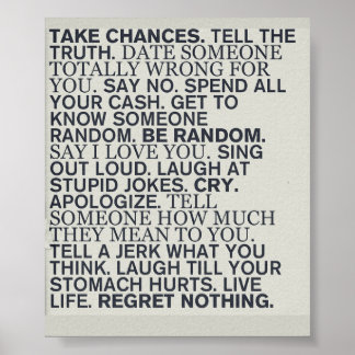 Poster 'Take Chances'