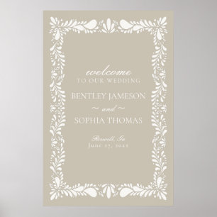 Poster Talavera beige Carrelage Espagne Fiesta Mariage Bi