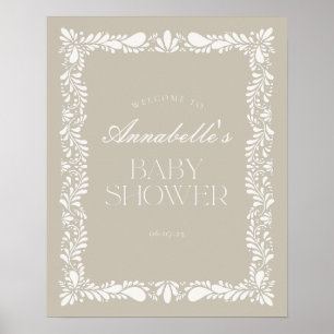 Poster Talavera beige Carrelage Fiesta Baby shower Accuei