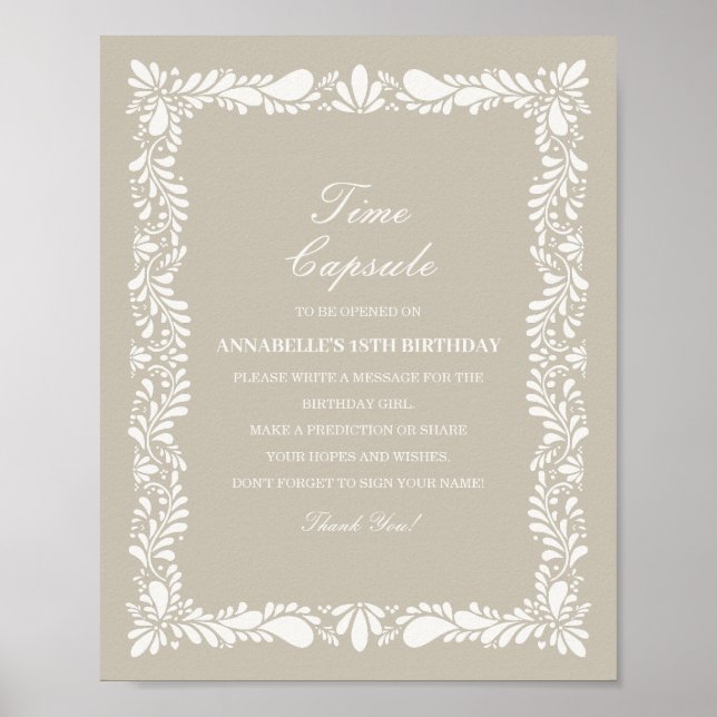 Poster Talavera beige Carrelage Temps Capsule Anniversair (Devant)