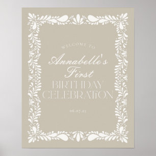 Poster Talavera beige Espagne fête d'anniversaire