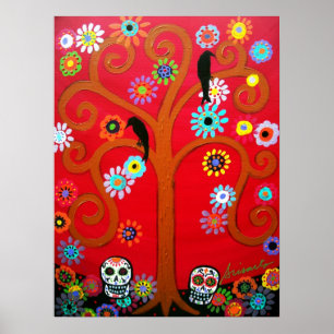 Poster talavera skull DIA DE LOS MUERTOS