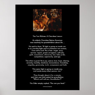 Poster TALE DE CHEROKEE DES DEUX LOUPS Imprimer amérindie