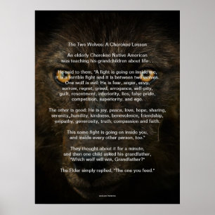 Poster TALE DE CHEROKEE DES DEUX LOUPS Imprimer amérindie