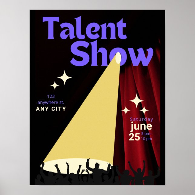 Poster Talent Show FLyer, Show Flyer, Talent Contest (Devant)