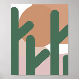 Poster Tall Cactus Plante Bohemian Wall Art