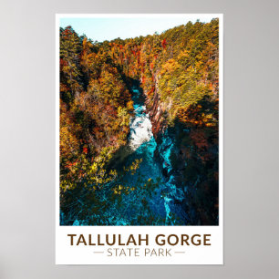Poster Tallulah Gorge State Park Géorgie Aquarelle