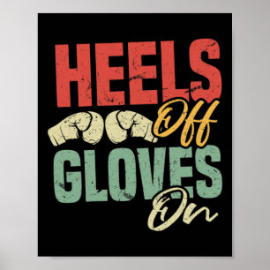 Poster Talon Haut Gants Sur Entraînement de Kickboxing d'