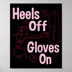 Poster Talons Hauts Gants Sur - Boxe Kickboxing Kickboxeu