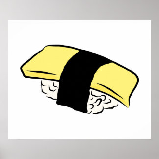 Poster Tamago Sushi Eggroll Sushi Maki Japonais Nourritur
