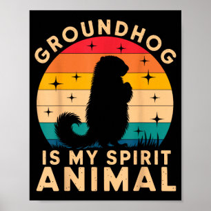 Poster Tamarin de terre est mon animal spirituel Woodchuc