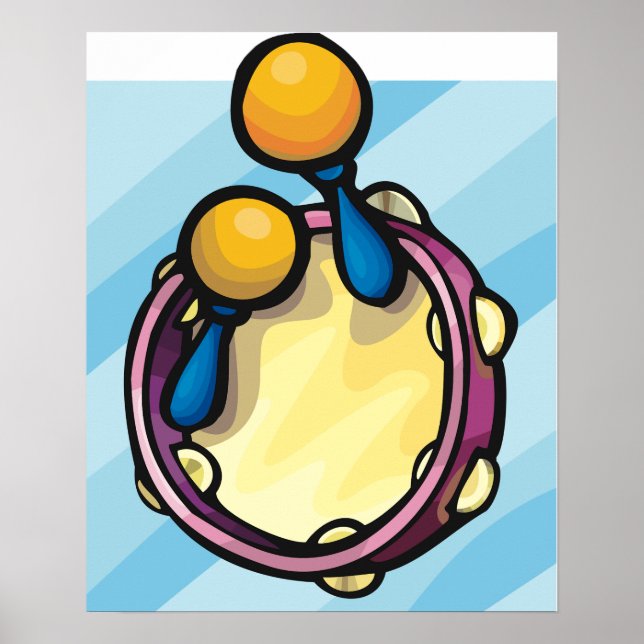 Poster Tamborine Et Maraccas (Devant)
