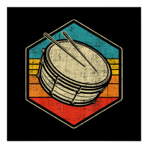 Poster Tambour Vintage rétro - Bande de marquage