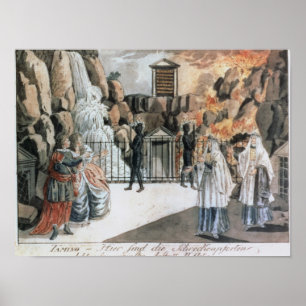 Poster Tamino et Pamina devant le temple