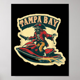 Poster Tampa Bay Pirate Floride Jetski Navigation Drôle G