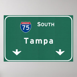Poster Tampa Florida fl Autoroute Interstate Freeway :