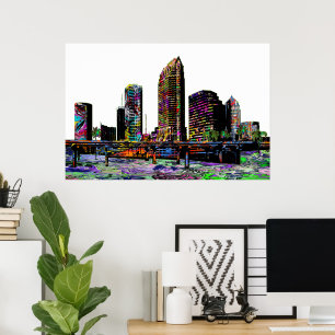 Poster Tampa, Floride en graffiti