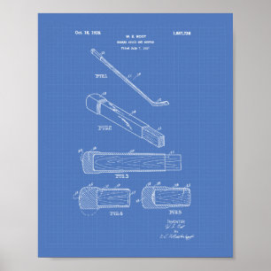 Poster Tampon fin bâton de hockey 1927 - Plan directeur