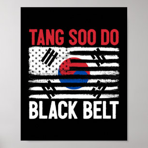 Poster Tang Soo Do Black Belt Karate Fighter Coréen Marti