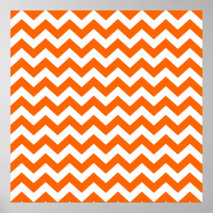 Poster Tangerine Safari Chevron