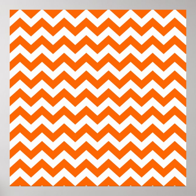 Poster Tangerine Safari Chevron (Devant)