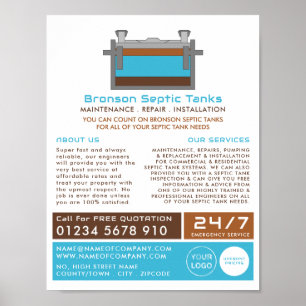 Poster Tank Septique, Compagnie Septique, Ingénieur Septi