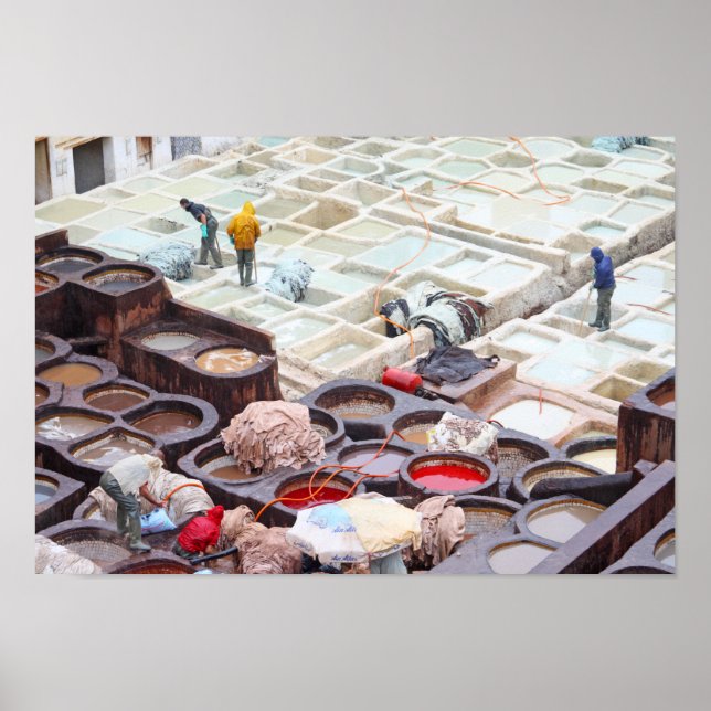 Poster Tanneries Fès, Maroc (Devant)