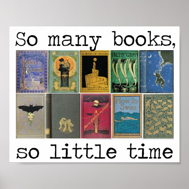 Poster Tant de livres, si peu de citations de temps (Devant)