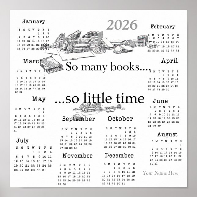 Poster Tant de livres, si peu de temps...2026 (Devant)