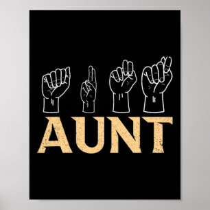 Poster Tante ASL American Sign Language Interprète Sourd 