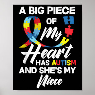 Poster Tante Autisme Fière _ Oncle Autiste Nièce Autisme 