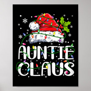 Poster Tante Claus Lumières de Noël Pyjama Famille Matchi