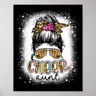 Poster Tante de cheer pompom léopard chignon désordonné M